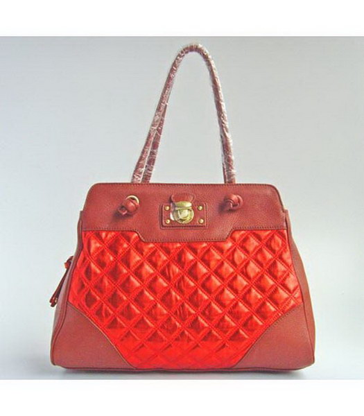 Marc Jacobs Quilted Leather Tote_Brown & cuoio rosso